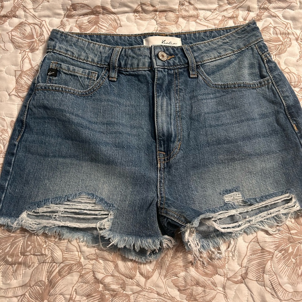 KanCan Blue Distressed Jean Shorts